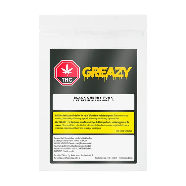 Black Cherry Funk Live Resin All-In-One (Disposable Vapes) by Greazy