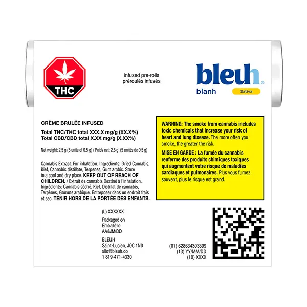 Image for Blanh Creme Infused Pre-Roll, cannabis pre-rolls by Bleuh