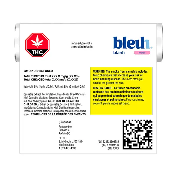 Image for GMO Kush Infused Infused Pre-Roll, cannabis pre-rolls by Bleuh