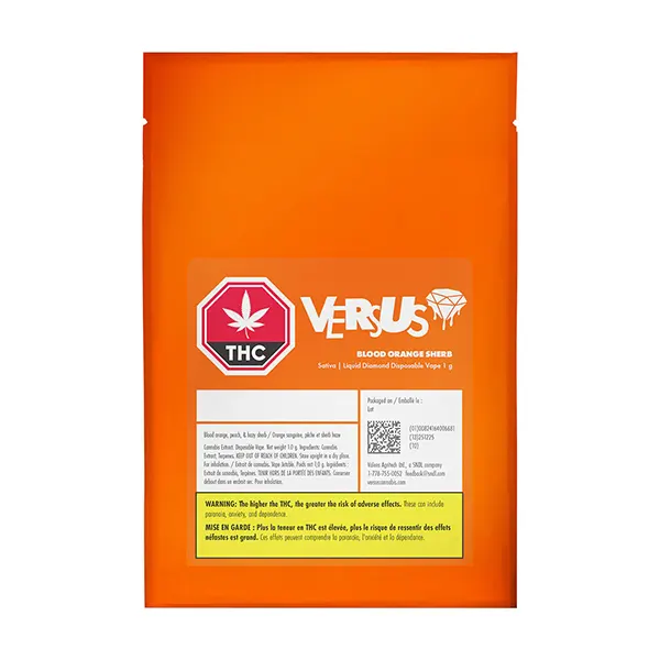Image for Blood Orange Sherb Liquid Diamond Disposable Vape, cannabis disposable vapes by Versus