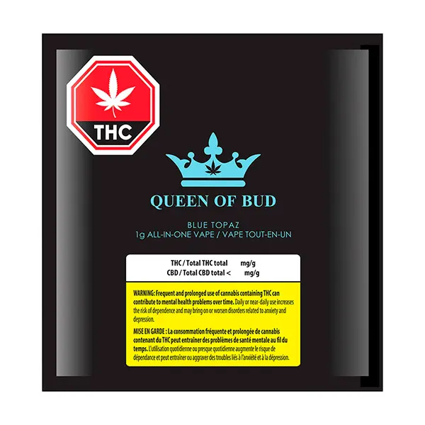 Image for Blue Topaz Liquid Crystals, cannabis disposable vapes by Queen of Bud
