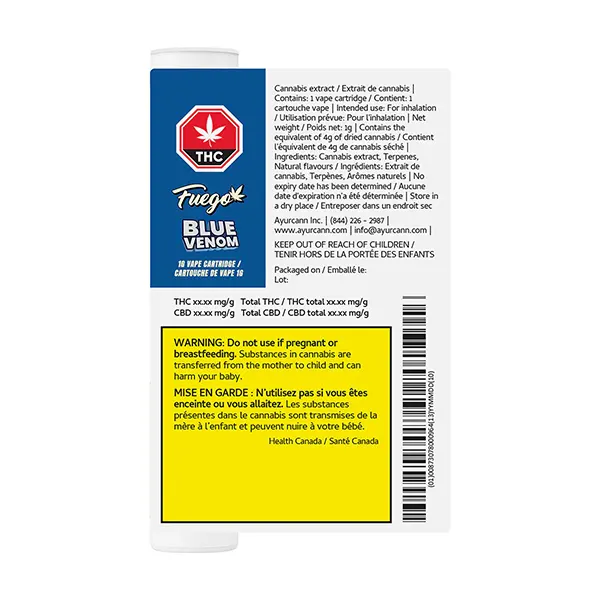 Blue Venom 510 Thread Cartridge (510 Cartridges) by Fuego