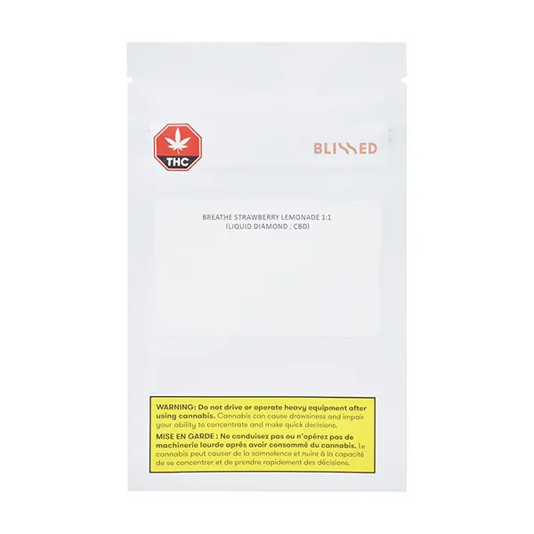Image for Breathe Strawberry Lemonade 1:1 liquid Diamond : CBD, cannabis disposable vapes by Blissed