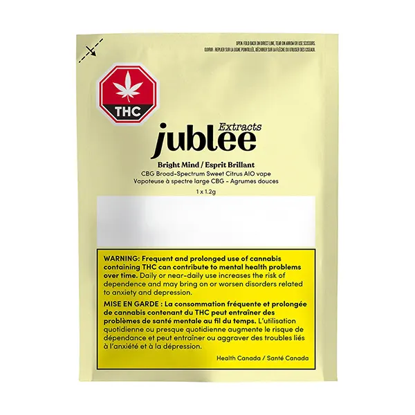 Bright Mind - CBG Broad Spectrum Sweet Citrus AIO Vape (Disposable Vapes) by Jublee