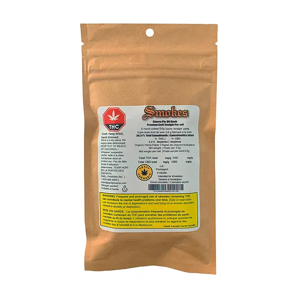 Image for Cherry Pie OG Kush Pre-mium Craft Straight Pre-Roll, cannabis pre-rolls by Smokes