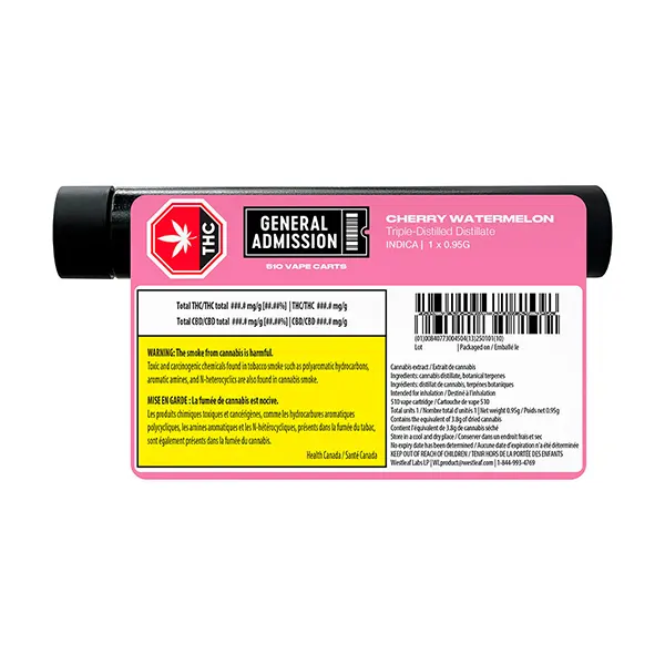 Cherry Watermelon 510 Thread Cartridge (510 Cartridges) by General Admission