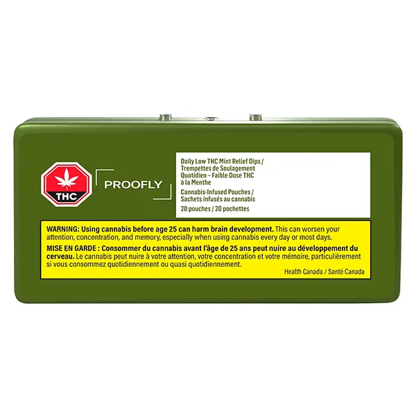 Image for Daily Low THC Mint Relief Dips, cannabis sublingual strips by Proofly