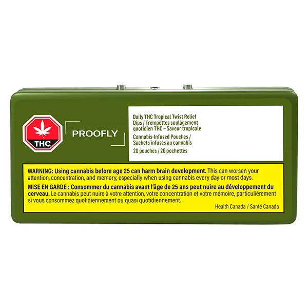 Image for Daily THC Tropical Twist Relief Dips, cannabis sublingual strips by Proofly