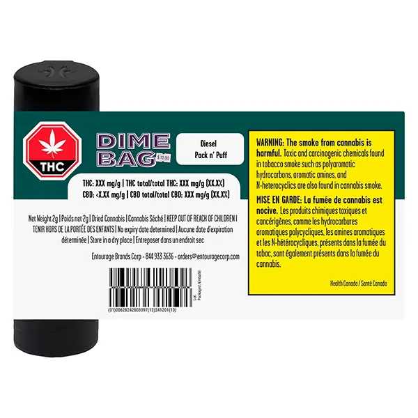 Image for Diesel Pack N’ Puff Milled Flower, cannabis milled flower by Dime Bag