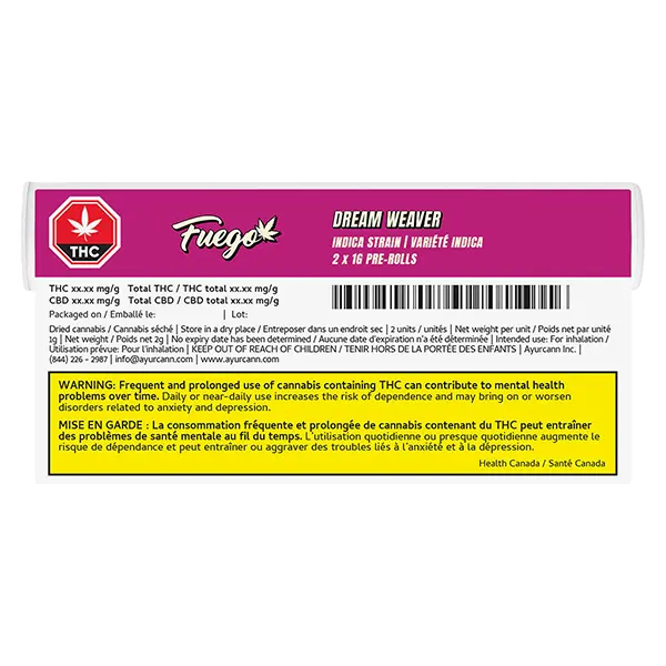 Dream Weaver Indica Pre-Roll (Pre-Rolls) by Fuego