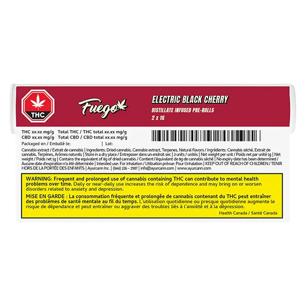 Electric Black Cherry Distillate Infused Pre-Roll (Pre-Rolls) by Fuego