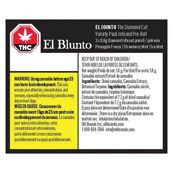 Image for El Jointo The Diamond Cut Varity Pack Infused Pre-Roll, cannabis pre-rolls by El Blunto