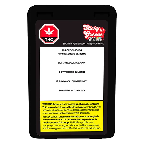 Five Of Diamonds - Liquid Diamond Double Infused Pre-Roll (Pre-Rolls) by Sticky Greens
