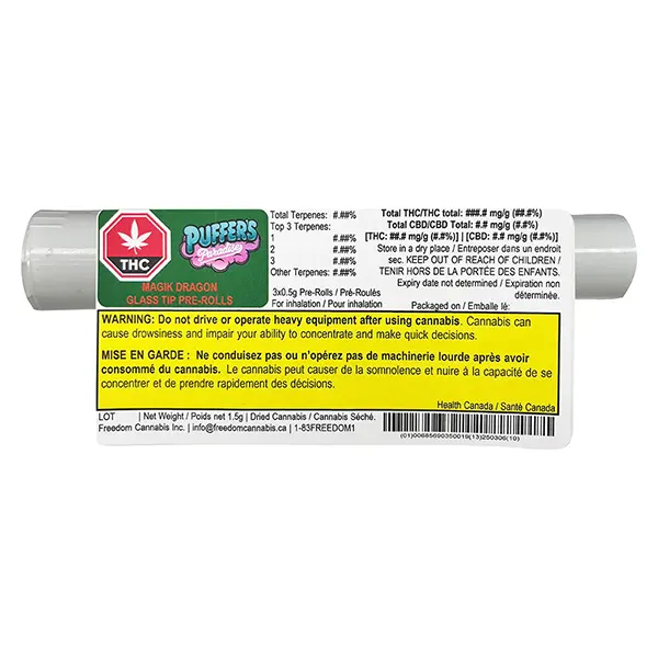 Image for Magik Dragon Glass Tip Pre-Roll, cannabis pre-rolls by Puffer's Paradise