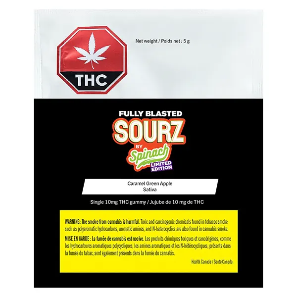 Image for Fully Blasted Caramel Green Apple Gummy, cannabis gummies by SOURZ by Spinach