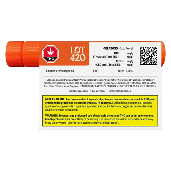 Image for Gelato33 Pre-Roll, cannabis pre-rolls by Lot420