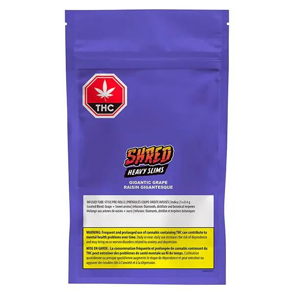 Gigantic Grape Heavy Slims Infused Pre-roll (Pre-Rolls) by Shred