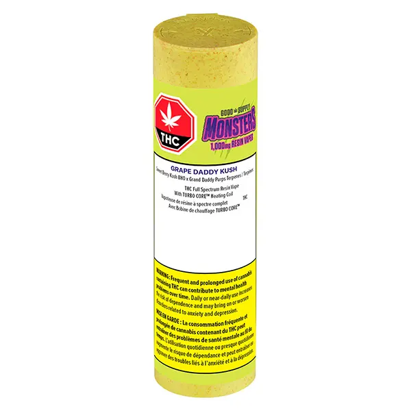 Grape Daddy Kush&160;monsters 1000 Resin 510 Thread Cartridge (510 Cartridges) by Good Supply