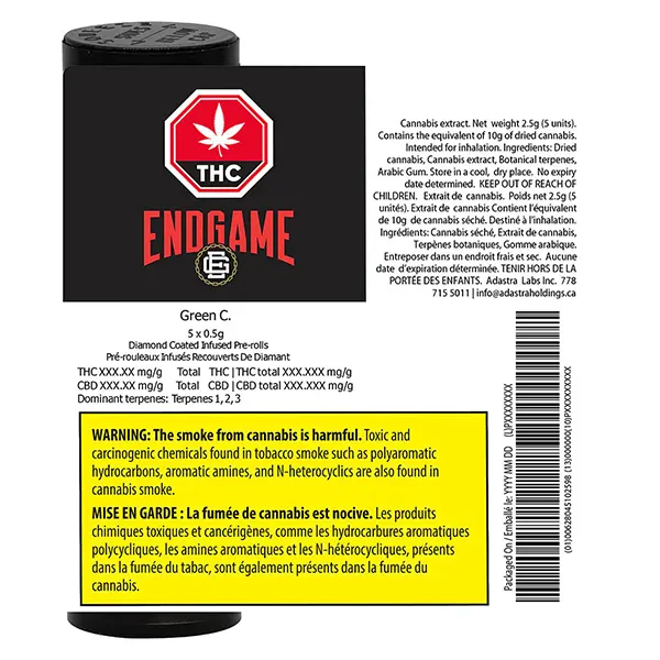 Image for Green C. Diamond Coated Infused Pre-roll, cannabis all products by Endgame