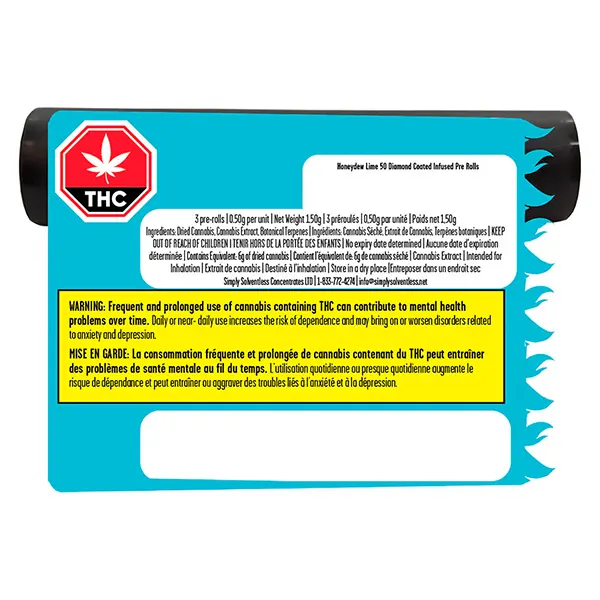 Image for Honeydew Lime 50 Diamond Coat Infused Pre-Roll, cannabis pre-rolls by Lamplighter