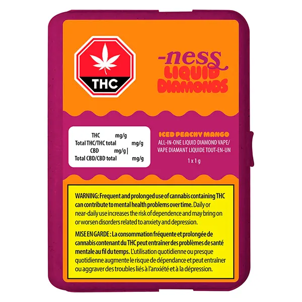 Iced Peachy Mango Liquid Diamonds AIO Vape (Disposable Vapes) by NESS