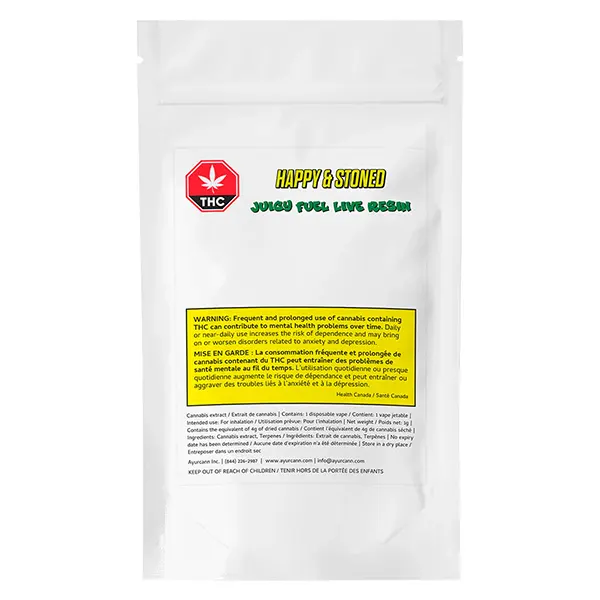 Image for Juicy Fuel Live Resin Disposable Vape, cannabis disposable vapes by Happy & Stoned