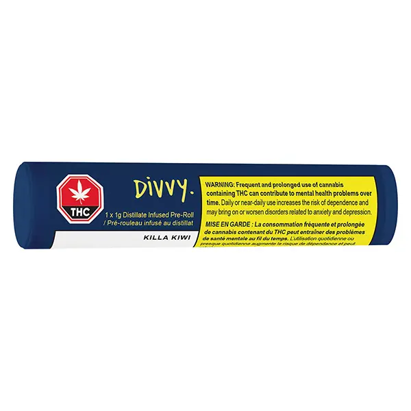Killa Kiwi Distillate Infused Pre-Roll (Pre-Rolls) by Divvy