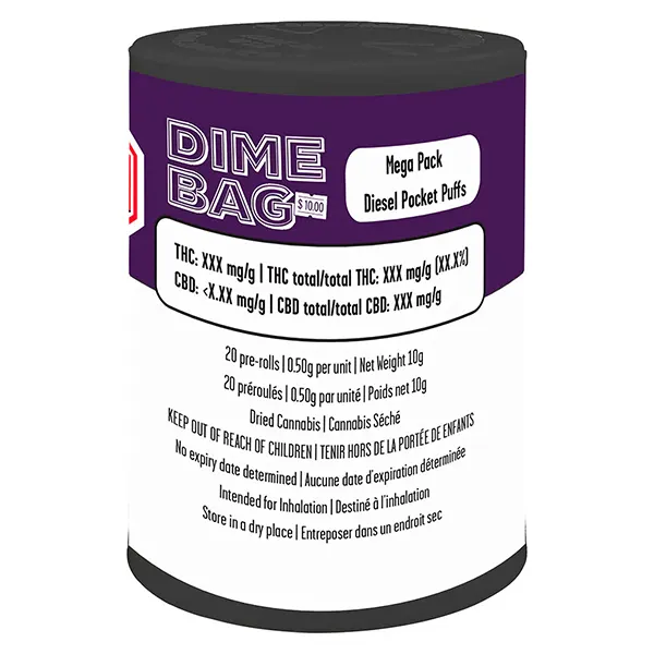 Mega Pack Diesel Pocket Puffs Pre-roll (Pre-Rolls) by Dime Bag