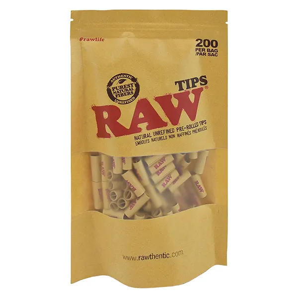 Natural Unrefined Pre-Rolled Tips (Rolling Papers, Cones) by Raw