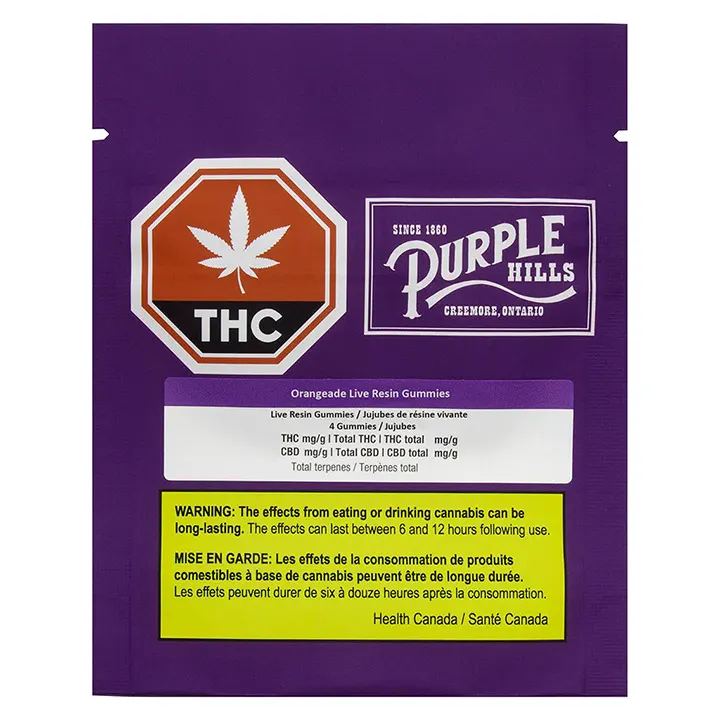 Image for Orangeade Live Resin Gummies, cannabis all products by Purple Hills