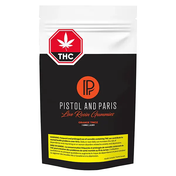 Orange Tingz Live Rosin Gummies (Gummies) by Pistol and Paris