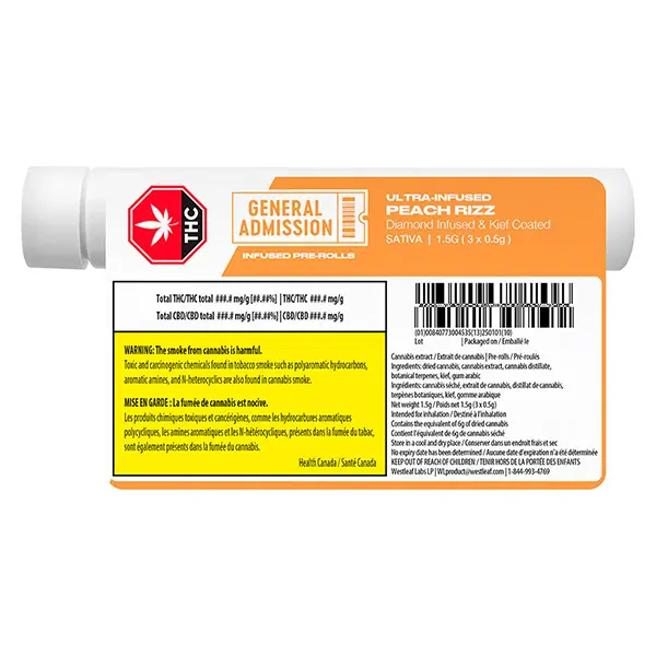 Peach Rizz Diamond Infused Pre-Roll (Pre-Rolls) by General Admission