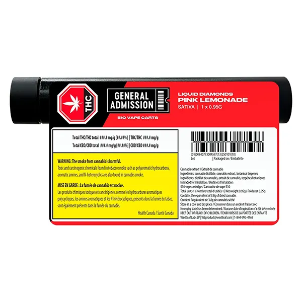 Pink Lemonade Liquid Diamond 510 Thread Cartridge (510 Cartridges) by General Admission