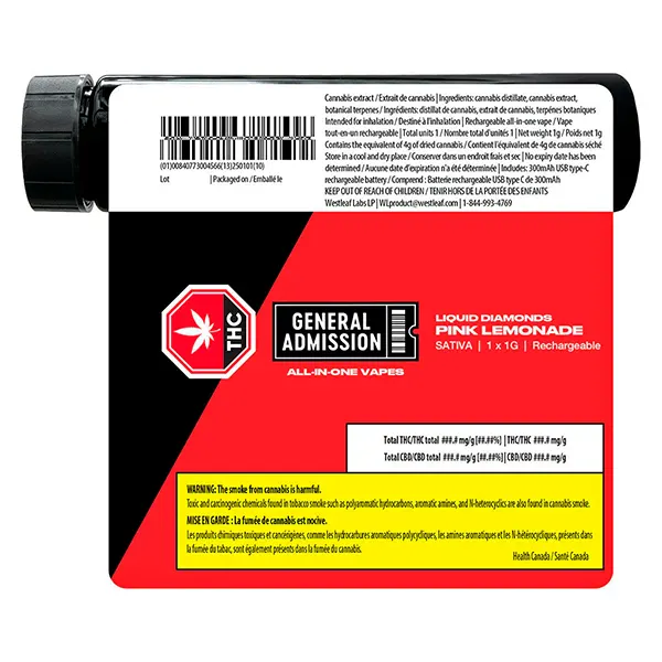 Pink Lemonade Liquid Diamond Disposable Vape (Disposable Vapes) by General Admission