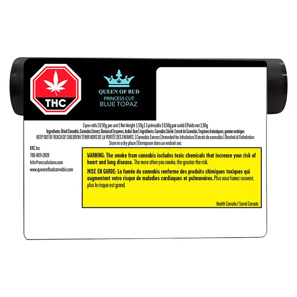 Princess Cut Blue Topaz Infused Pre-Roll (Pre-Rolls) by Queen of Bud