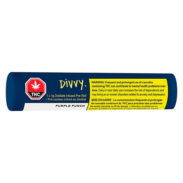 Purple Punch Distillate Infused Pre-Roll (Pre-Rolls) by Divvy