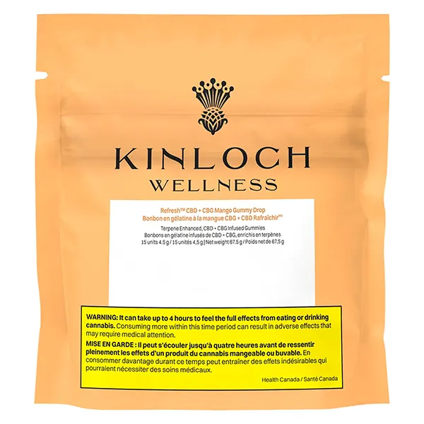 Refresh™- CBG + CBD Mango Gummy Drop (Gummies) by Kinloch Wellness