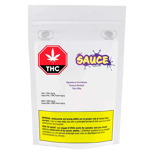 Image for Signature Live Rosin Grease Bucket 73µ-159µ, cannabis resin, rosin by Sauce Rosin Labs