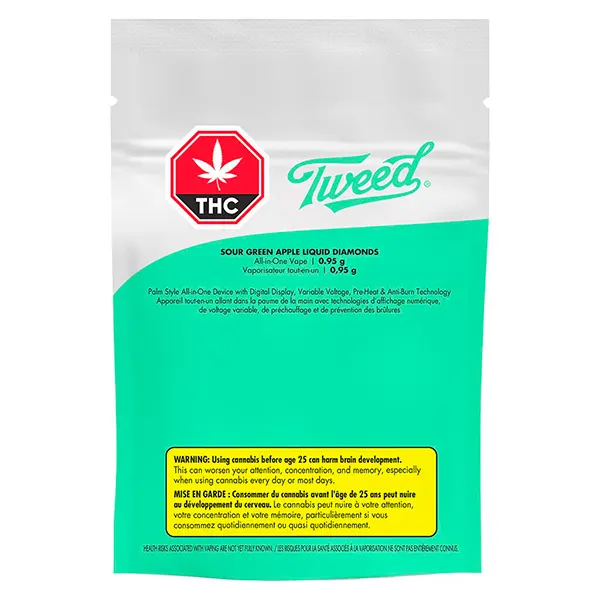 Image for Sour Green Apple Liquid Diamonds AIO, cannabis all products by Tweed