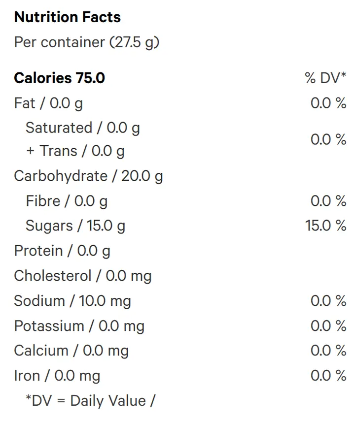Nutrition Information for Space Tokens Dreamy CBN 1:1:1 (Gummies) by Fly North