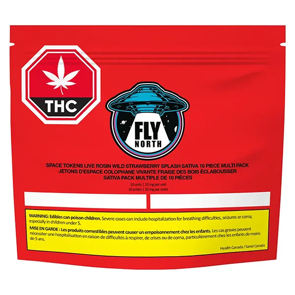 Space Tokens Live Rosin Wild Strawberry Splash Sativa Multi (Gummies) by Fly North