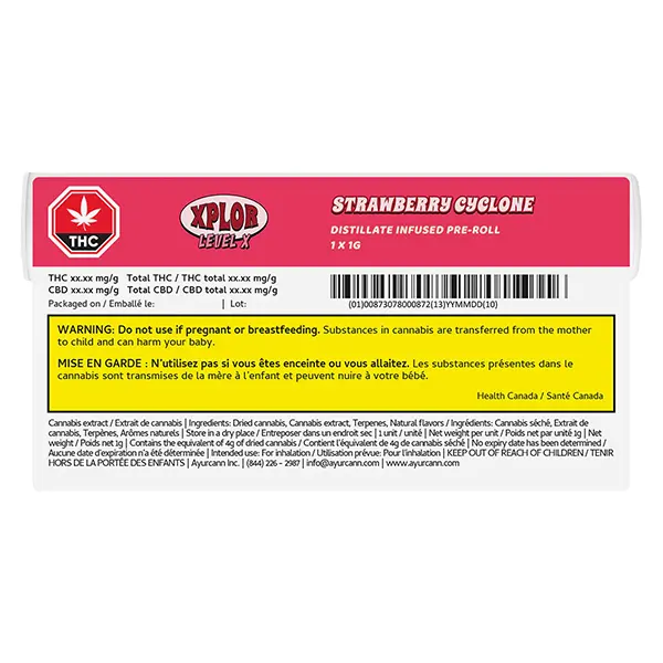 Image for Strawberry Cyclone Distillate Infused Pre-roll, cannabis all products by XPLOR