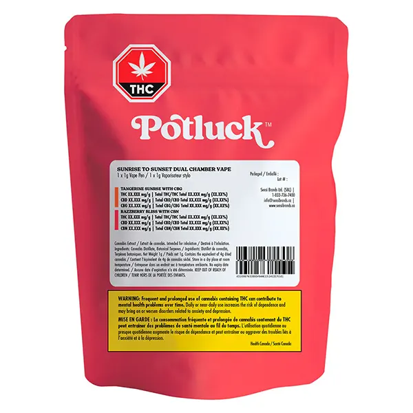 Sunrise To Sunset Dual Chamber Vape (Disposable Vapes) by Potluck