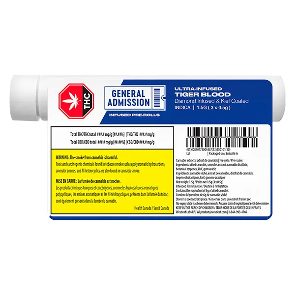 Tiger Blood Diamond Infused Pre-Roll (Pre-Rolls) by General Admission