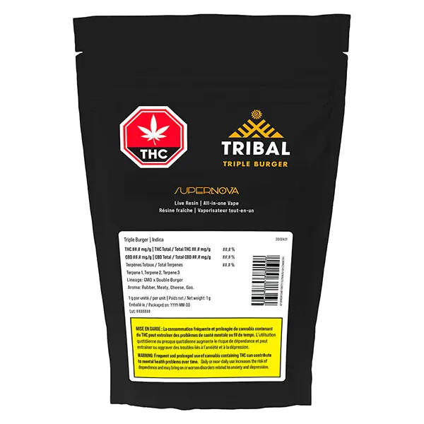 Triple Burger SuperNova Live Resin All-in-one Vape (Disposable Vapes) by Tribal