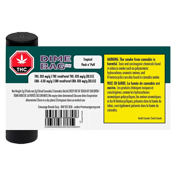 Image for Tropical Pack N' Puff Milled Flower, cannabis milled flower by Dime Bag