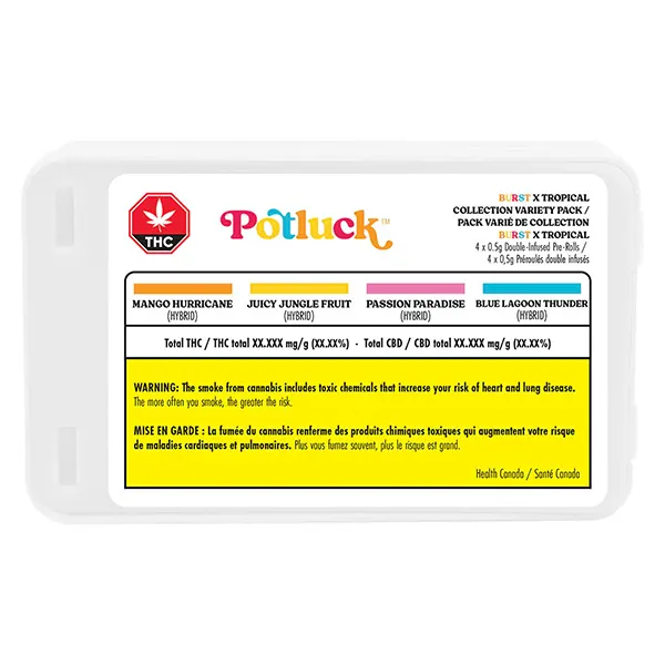 Tropical X Burst Collection Variety Infused Pre-Roll (Pre-Rolls) by Potluck