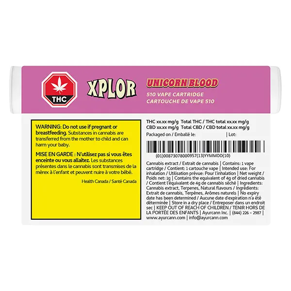 Image for Unicorn Blood 510 Thread Cartridge, cannabis 510 cartridges by XPLOR