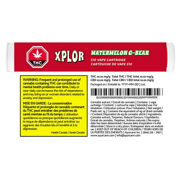 Image for Watermelon G-Bear 510 Cartridge, cannabis all products by XPLOR