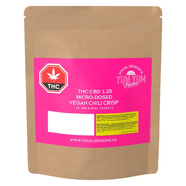 Yum Yum Factor THC:CBD 1:25 Micro-Dosed Vegan Chili Crisp (Baking, Cooking) by Social Sessions